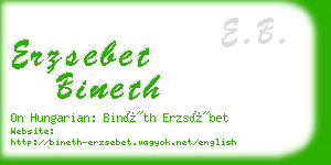 erzsebet bineth business card